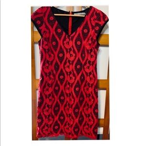 Andrew Marc New York Red Lace Dress